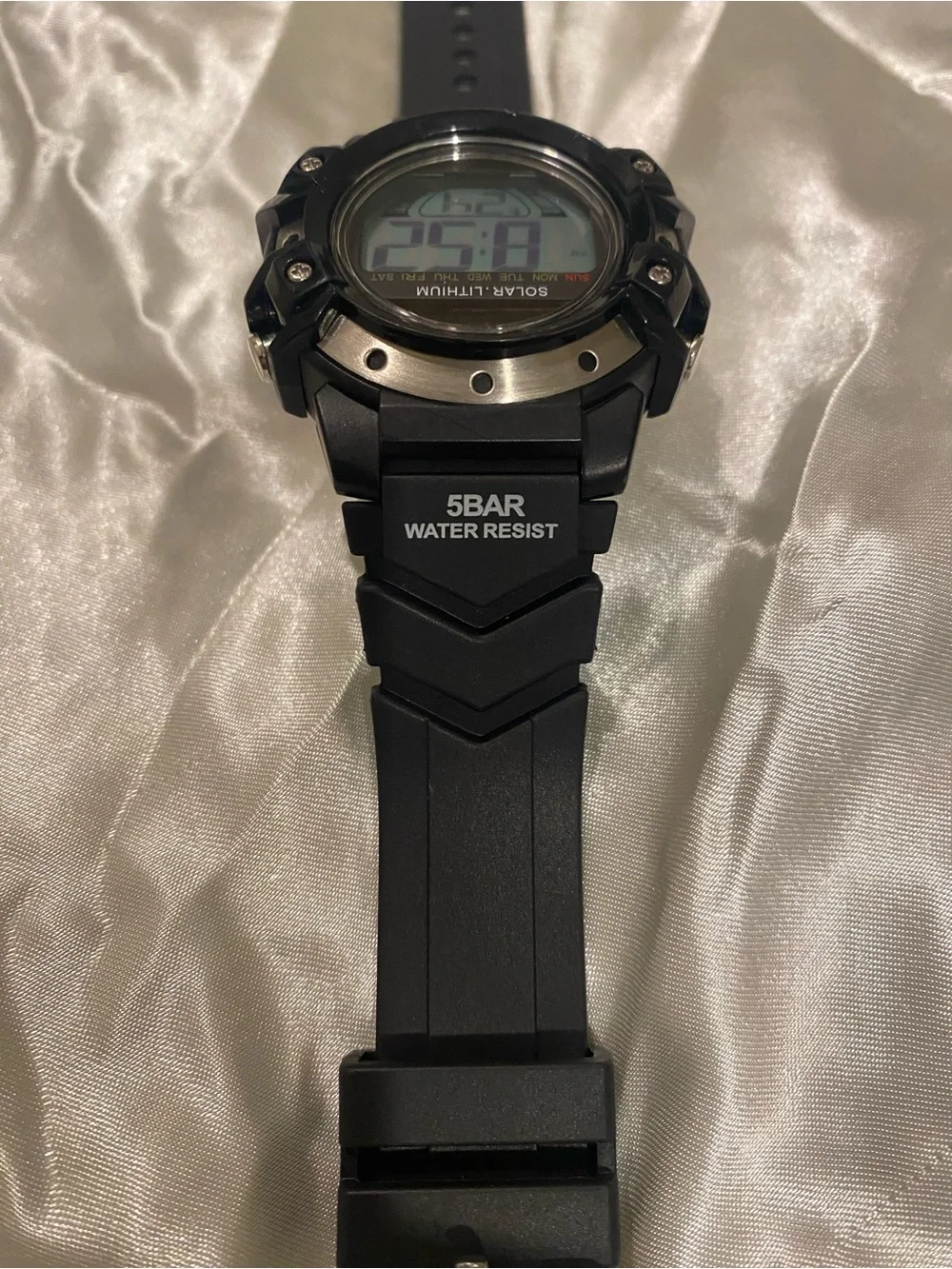 Solar-Lithium Digital Sports Watch - Black